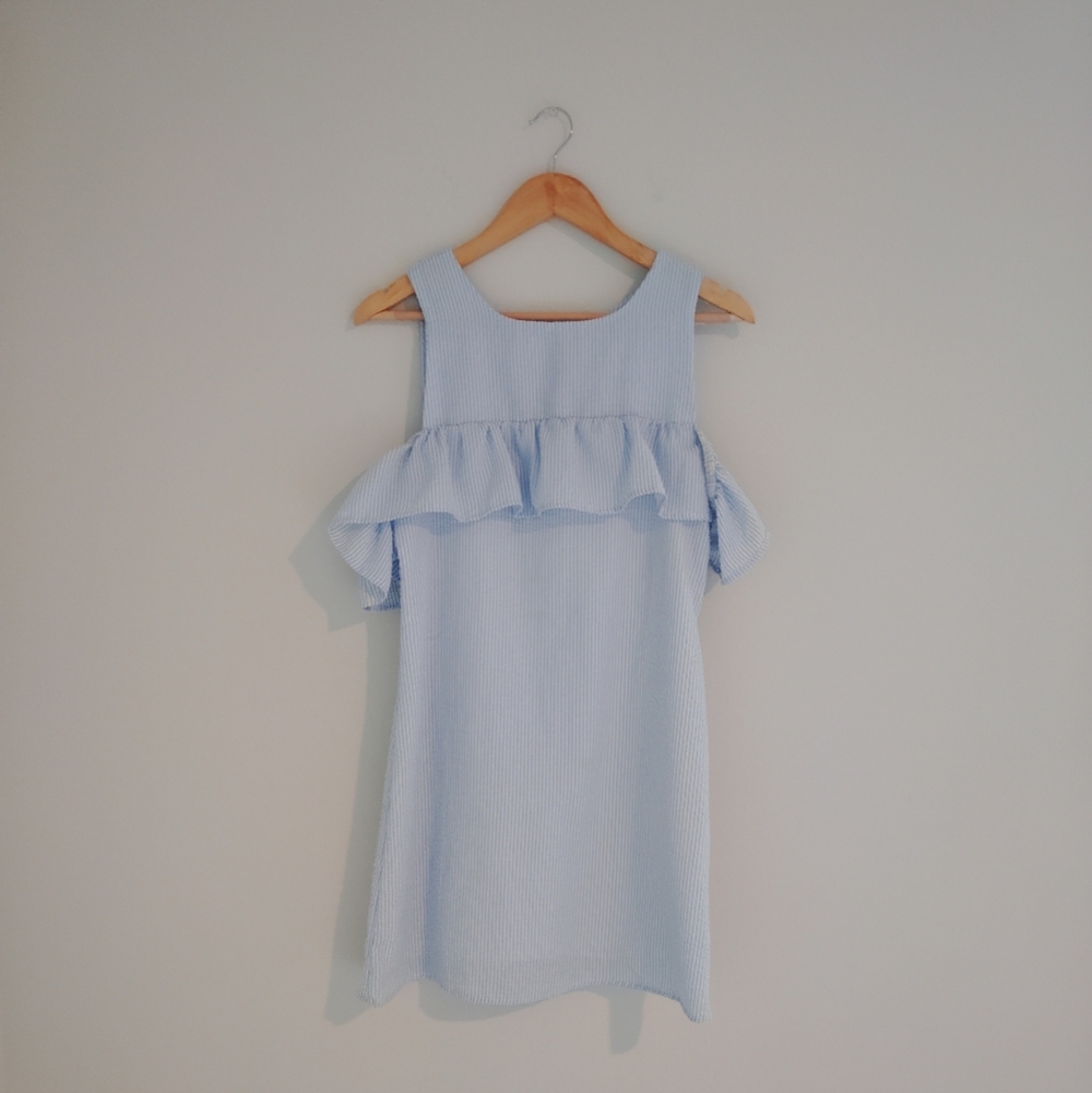 STCGOO Off-Shoulder Striped Dress - Picture 2 of 7